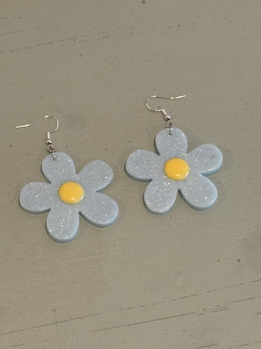 Groovy Chick - Handmade Daisy Resin Earrings