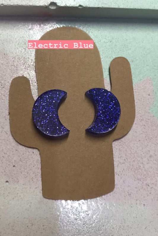 Mini Moon - Handmade Half Moon Stud Earrings