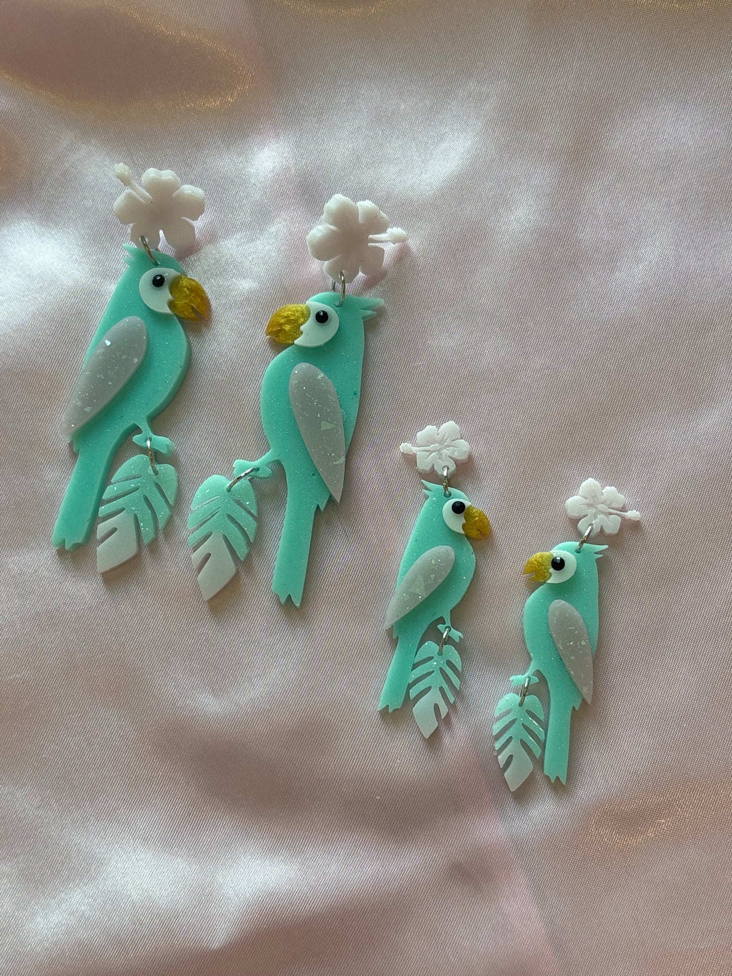 Winging It - Handmade Parrot Earrings - 2 Sizes