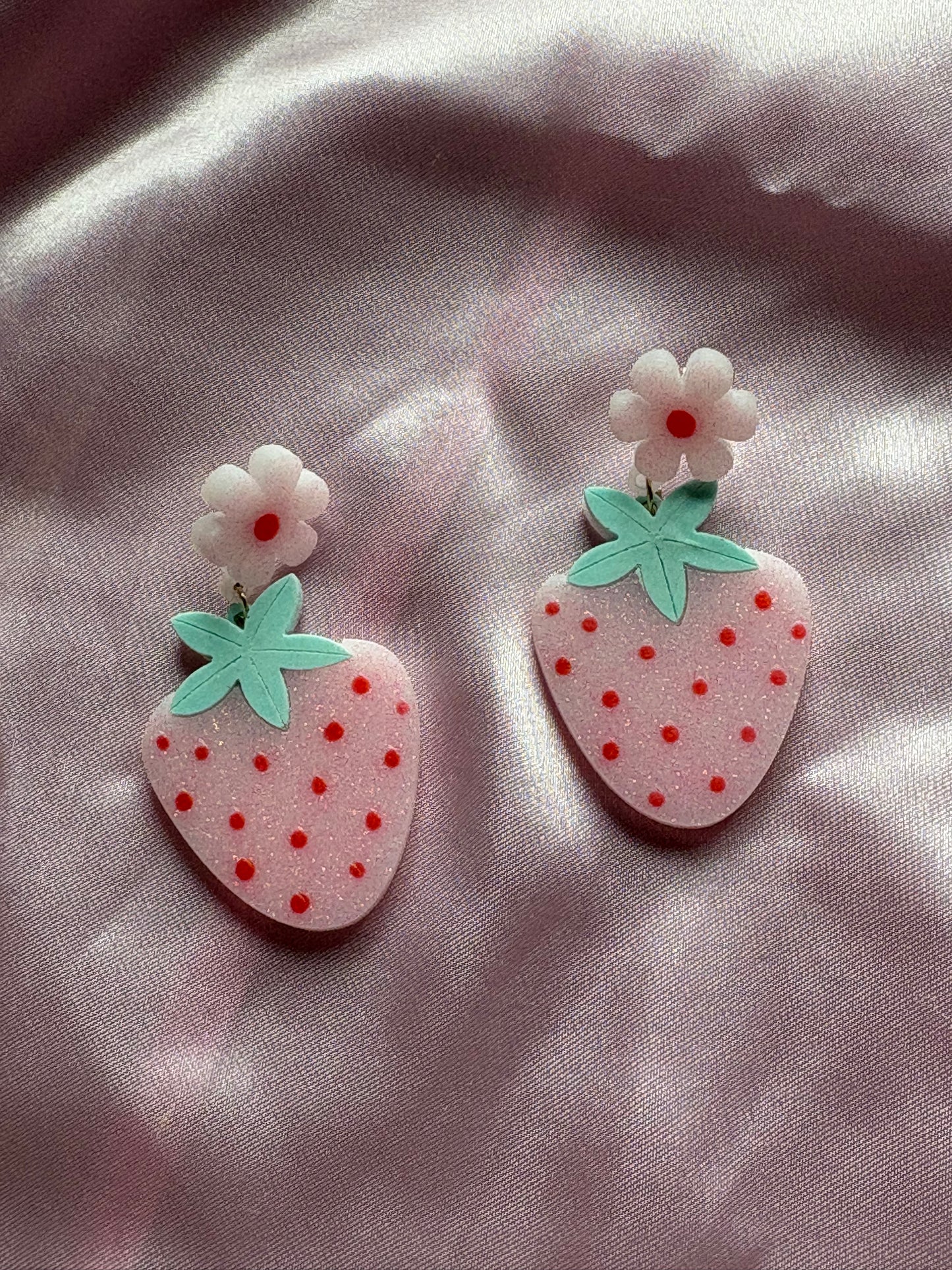 Strawberries & Cream - Handmade Strawberry Earrings