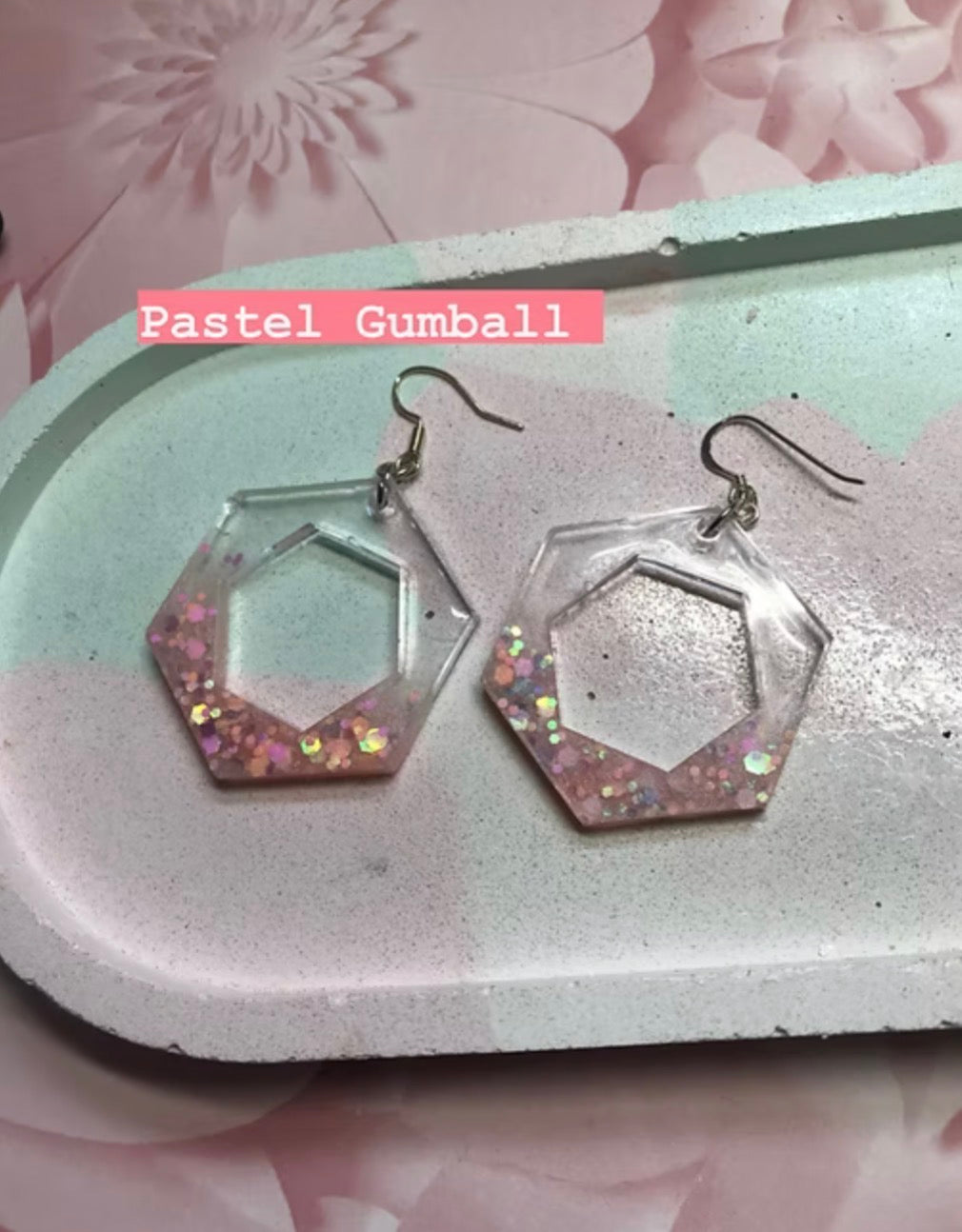 Bejewelled - Handmade Bejewelled Hexagon Earrings