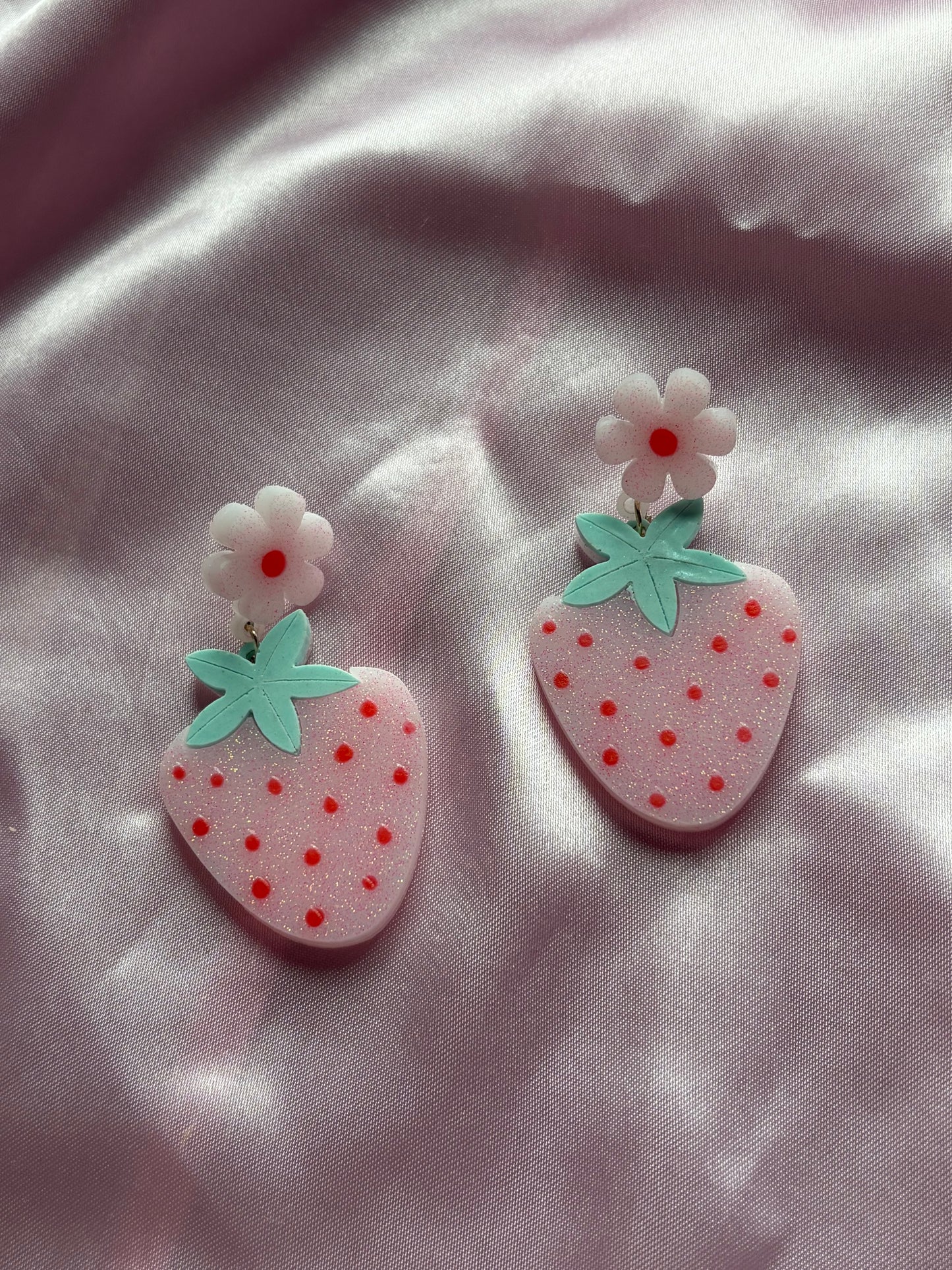 Strawberries & Cream - Handmade Strawberry Earrings