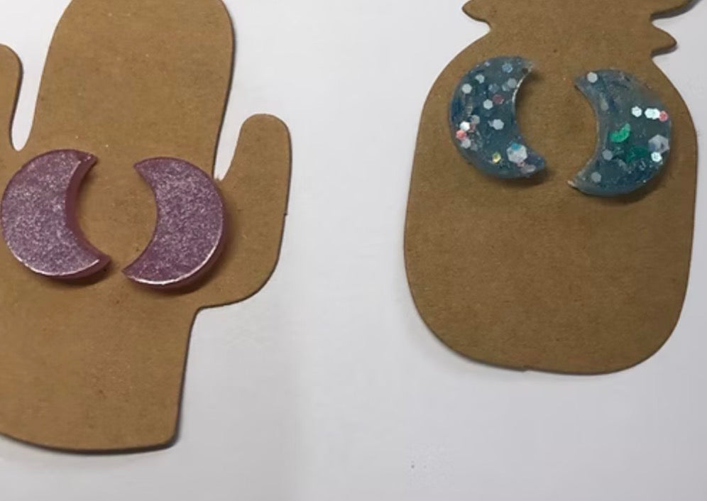 Mini Moon - Handmade Half Moon Stud Earrings