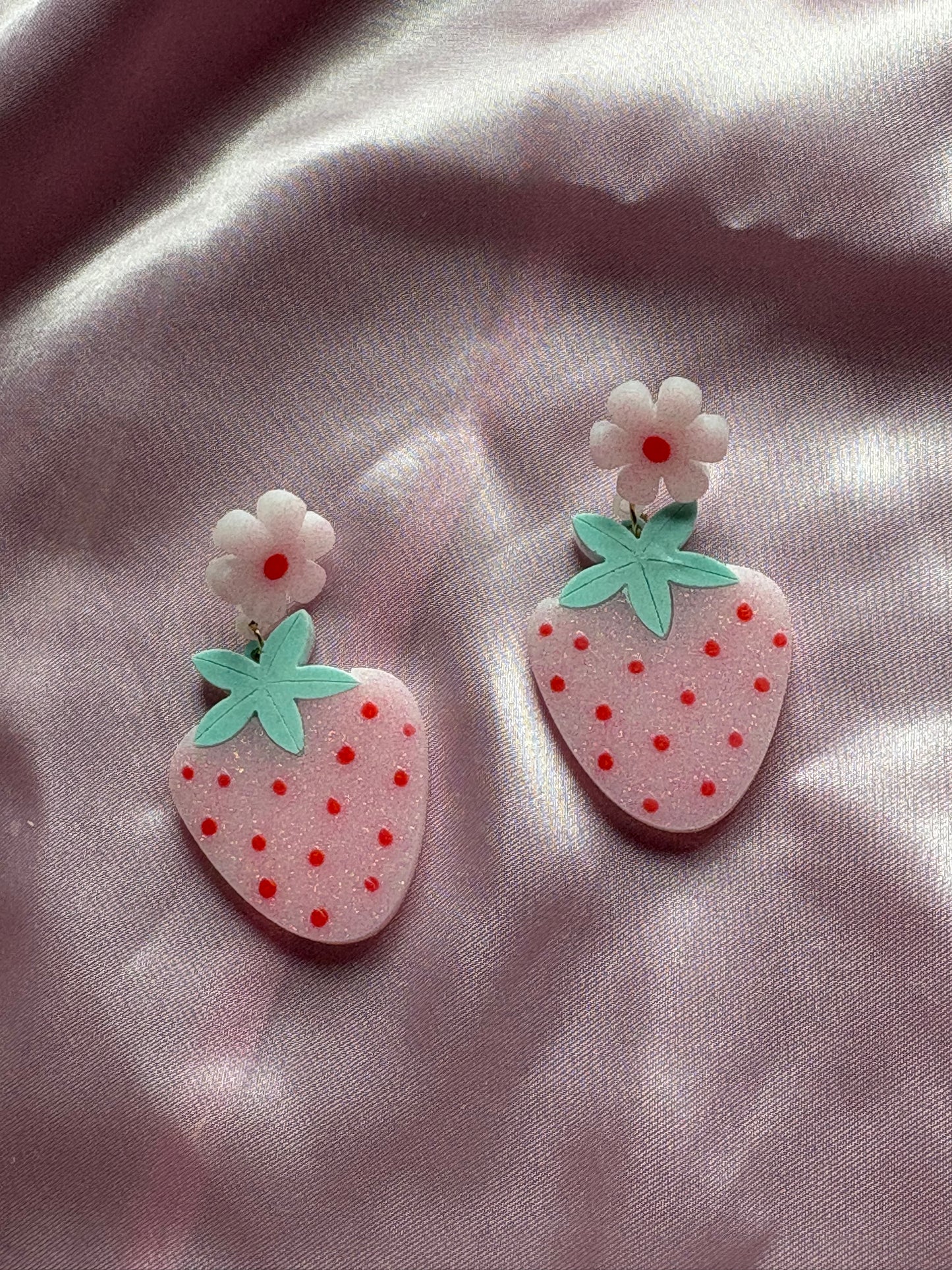Strawberries & Cream - Handmade Strawberry Earrings