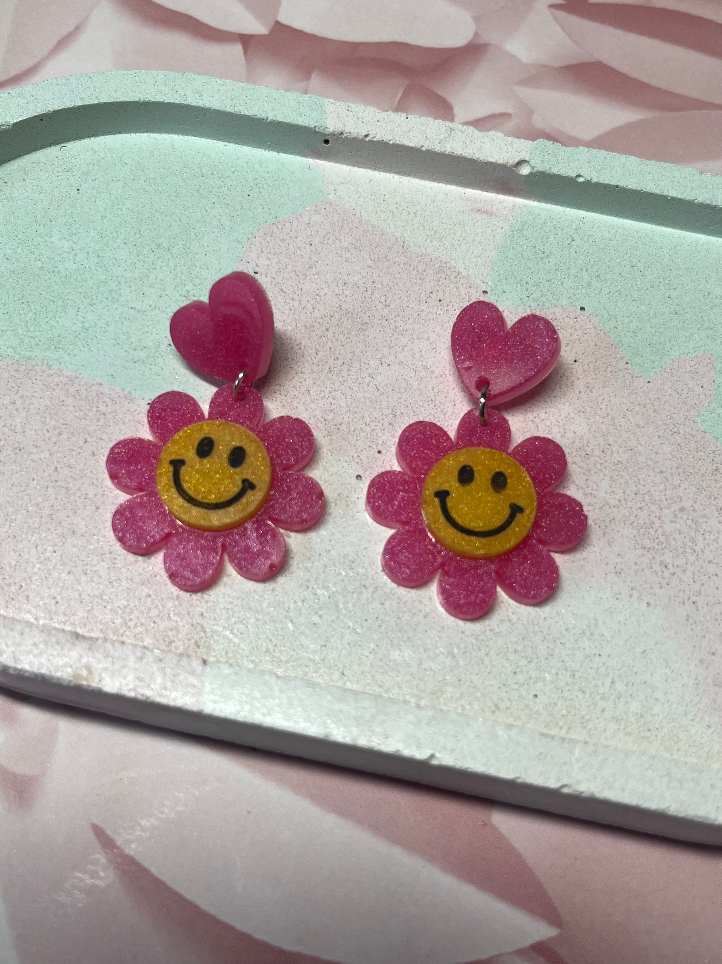 Dopamine Hit - Handmade Smiley Flower Earrings
