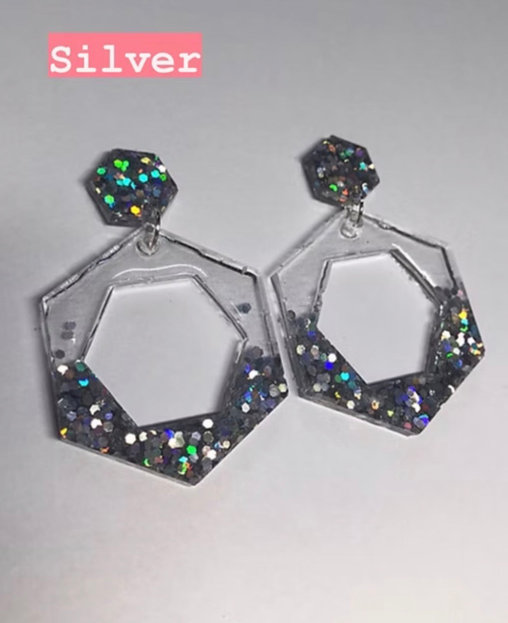 Bejewelled - Handmade Bejewelled Hexagon Earrings